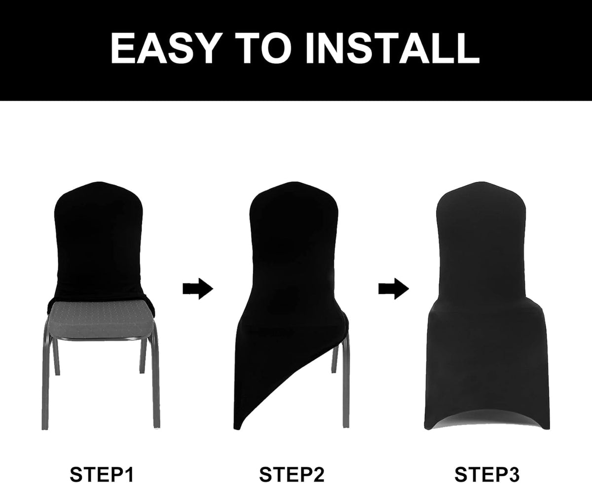 Spandex Chair Covers, 12PCS, Removable Washable Protector Stretch Covers for Living Room, Party
