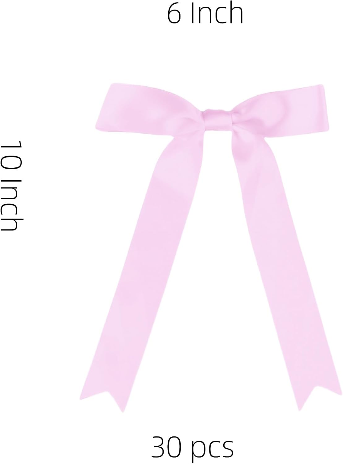 30 Pcs Pink Satin Bows 6 X 10 Inch Premade Bows with Twist Tie for Wedding Florist Decor, Cake