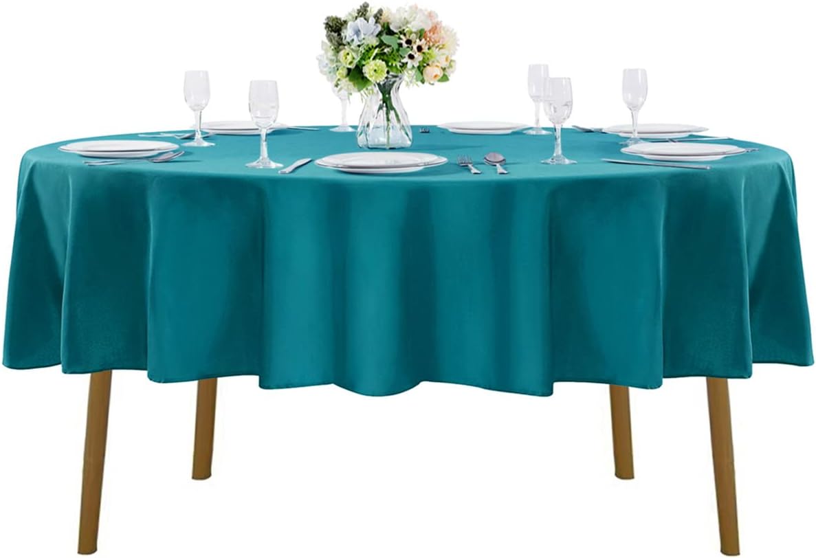 90 inch Round Tablecloth Washable Polyester Table Cloth Decorative Table Cover for Wedding Party