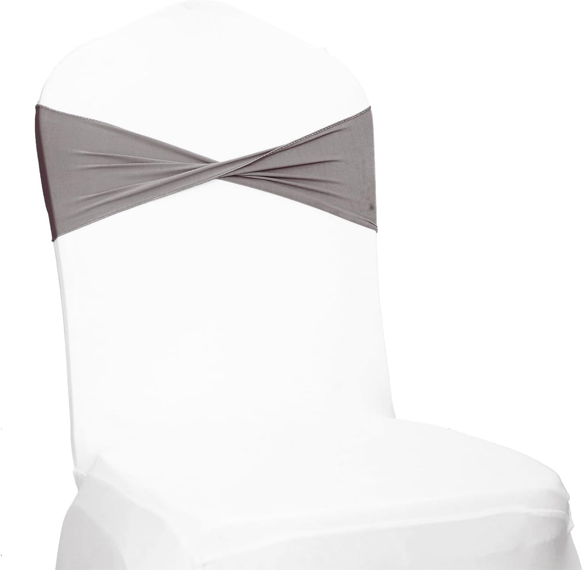 MDS Pack of 50 Spandex Chair Sashes Bows Elastic Stretch Dining Chair Bands Ties Without Slider