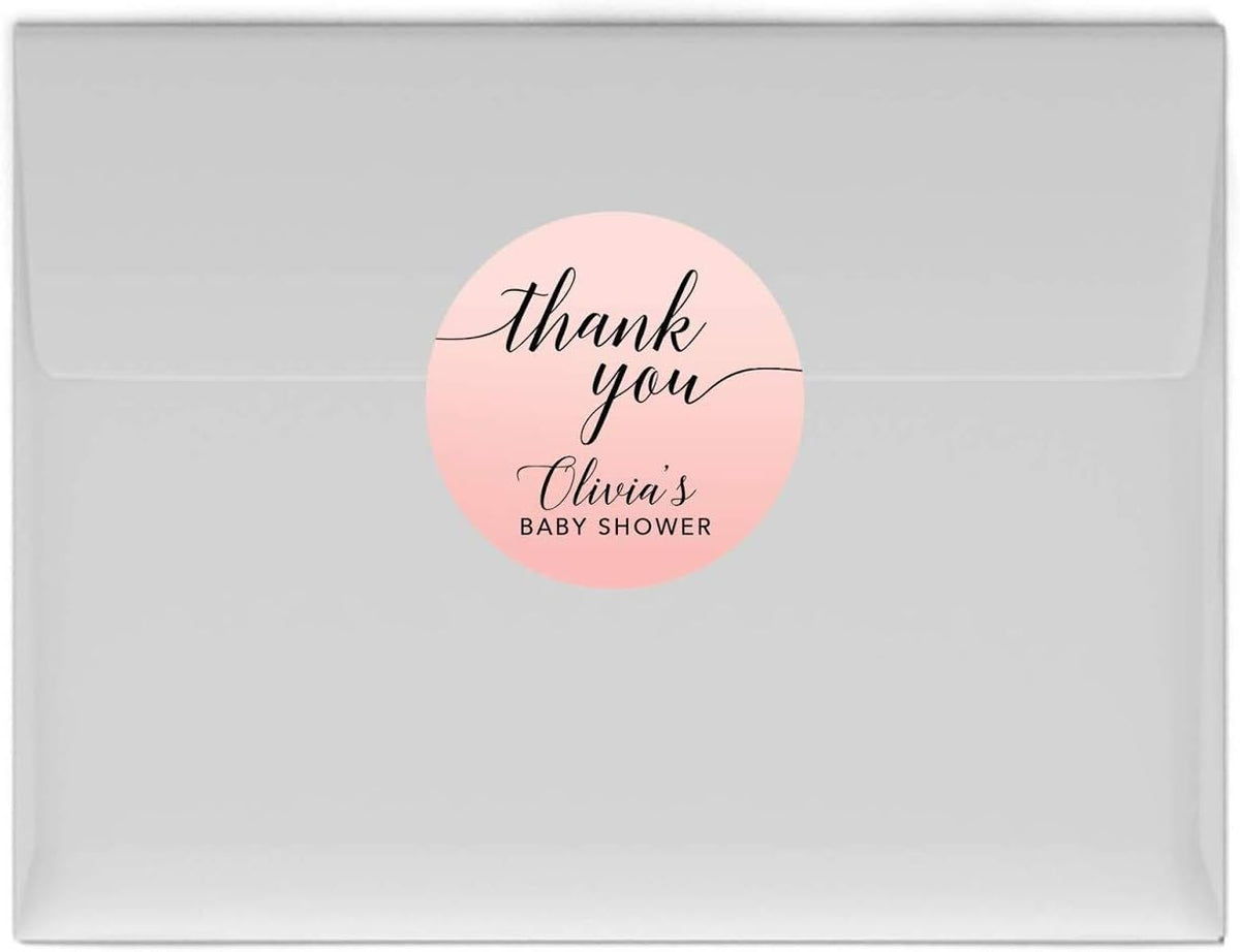 Andaz Press Personalized Blush Pink Rose Elegant Party Collection, Round Circle Label Stickers