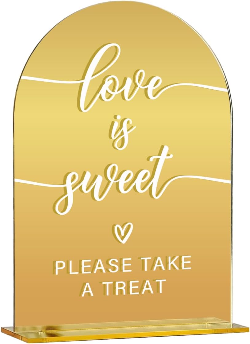 Acrylic Wedding Sign, Bridal Shower Decorations, Love is Sweet Sign for Ceremony, Modern Font Table