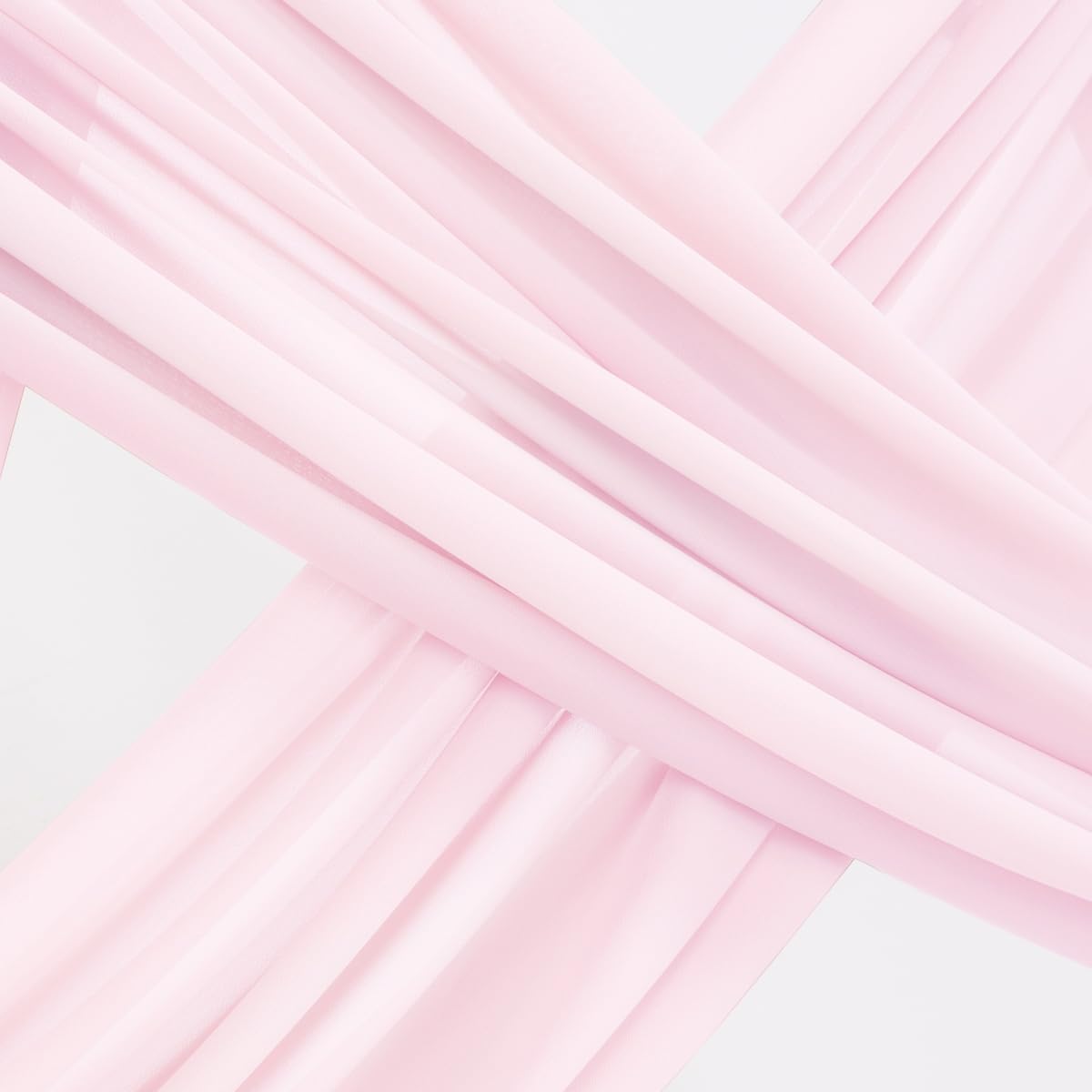 Socomi Wedding Arch Draping Fabric 1 Panel 29" x 19Ft Blush Pink Sheer Chiffon Curtain Drapes 6