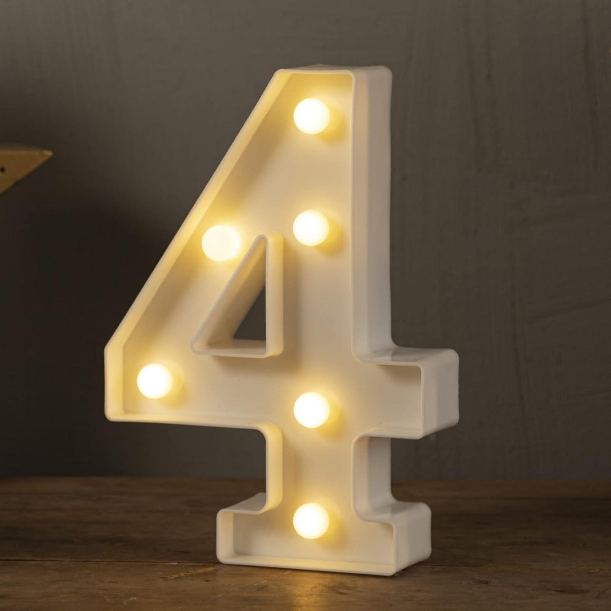 HXWEIYE Marquee Light Up Numbers-4, Led Large Numbers Letters Sign 26 Alphabet and 10 Number for