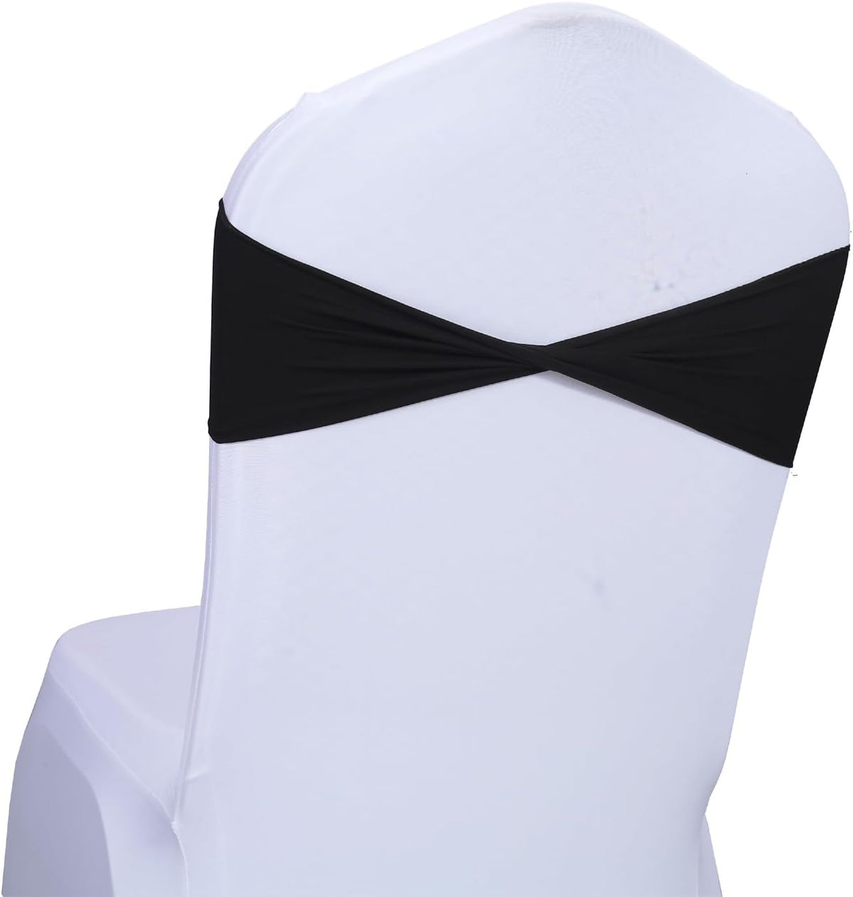 MDS Pack of 50 Spandex Chair Sashes Bows Elastic Stretch Dining Chair Bands Ties Without Slider