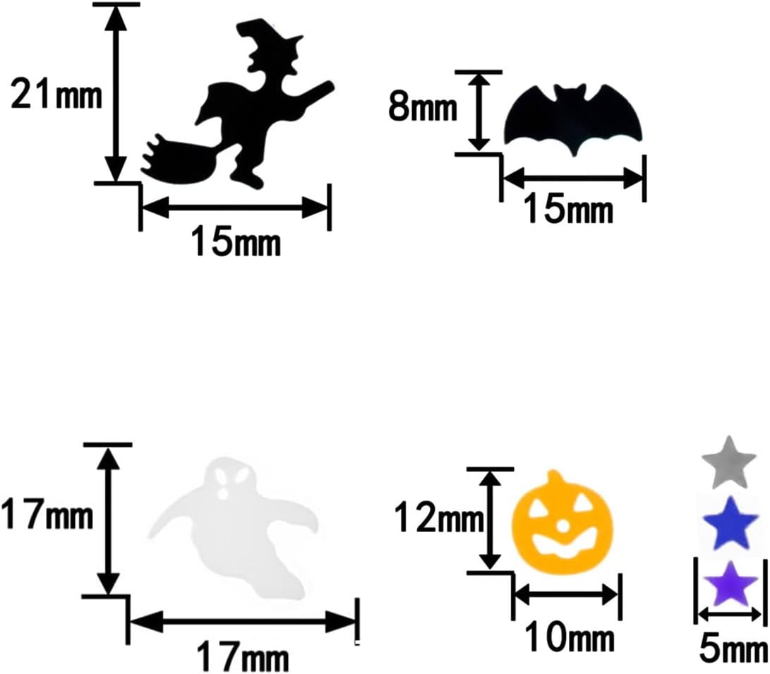 Halloween Party Table Scatter Glitter Foil Confetti - Pumpkin, Witch, Bat Metallic Sequins Plastic