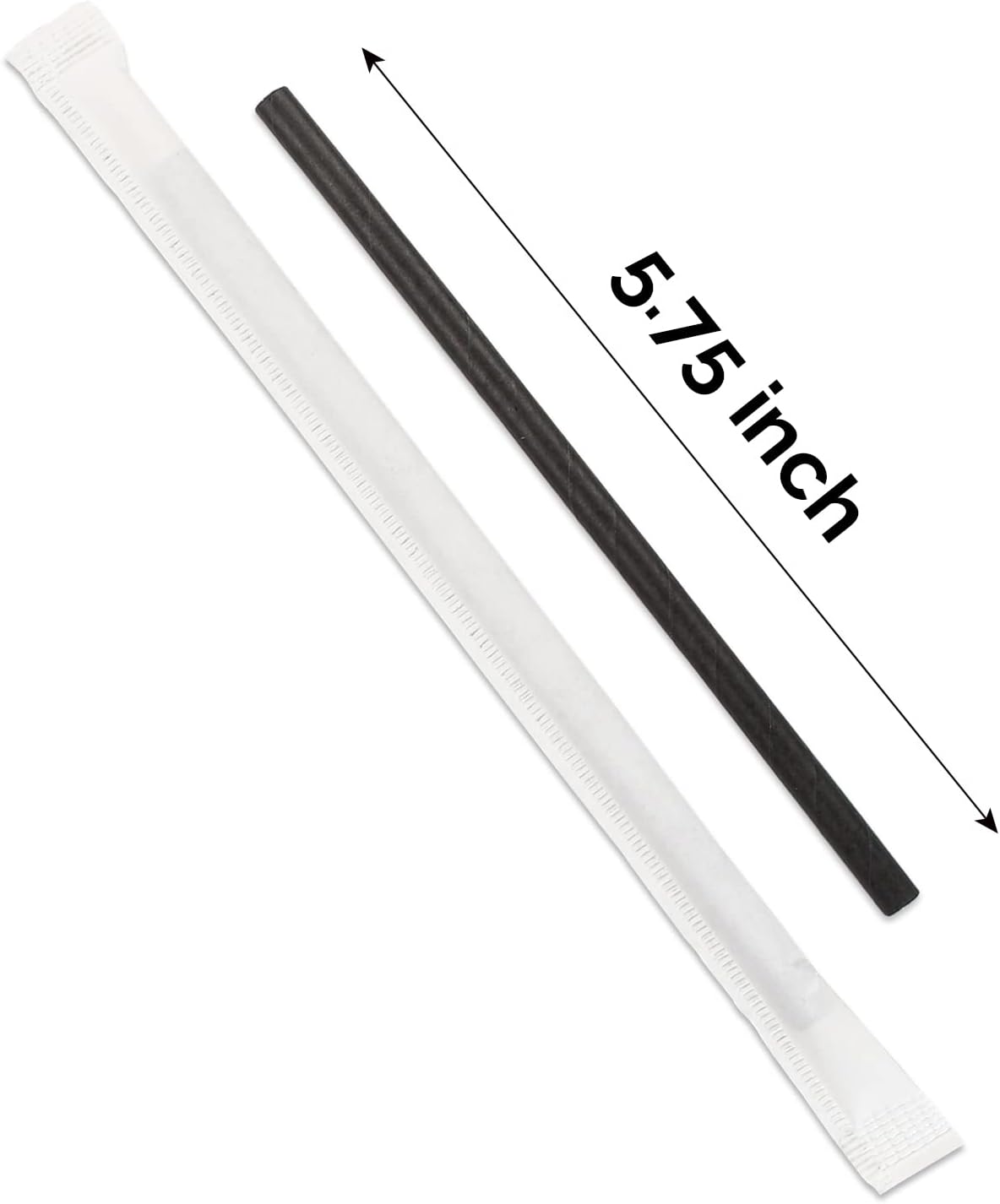 [400 Pack] Chunspak 5.75 inch Disposable Black Paper Cocktail Straws, Paper Bar Stirrers