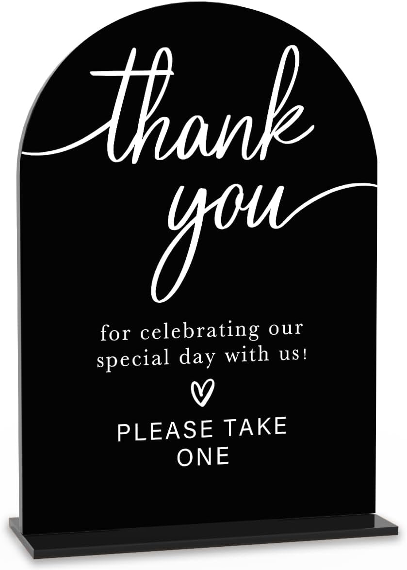 Acrylic Wedding Sign Thank You Sign for Wedding Wedding Signs for Ceremony Modern Calligraphy Arch
