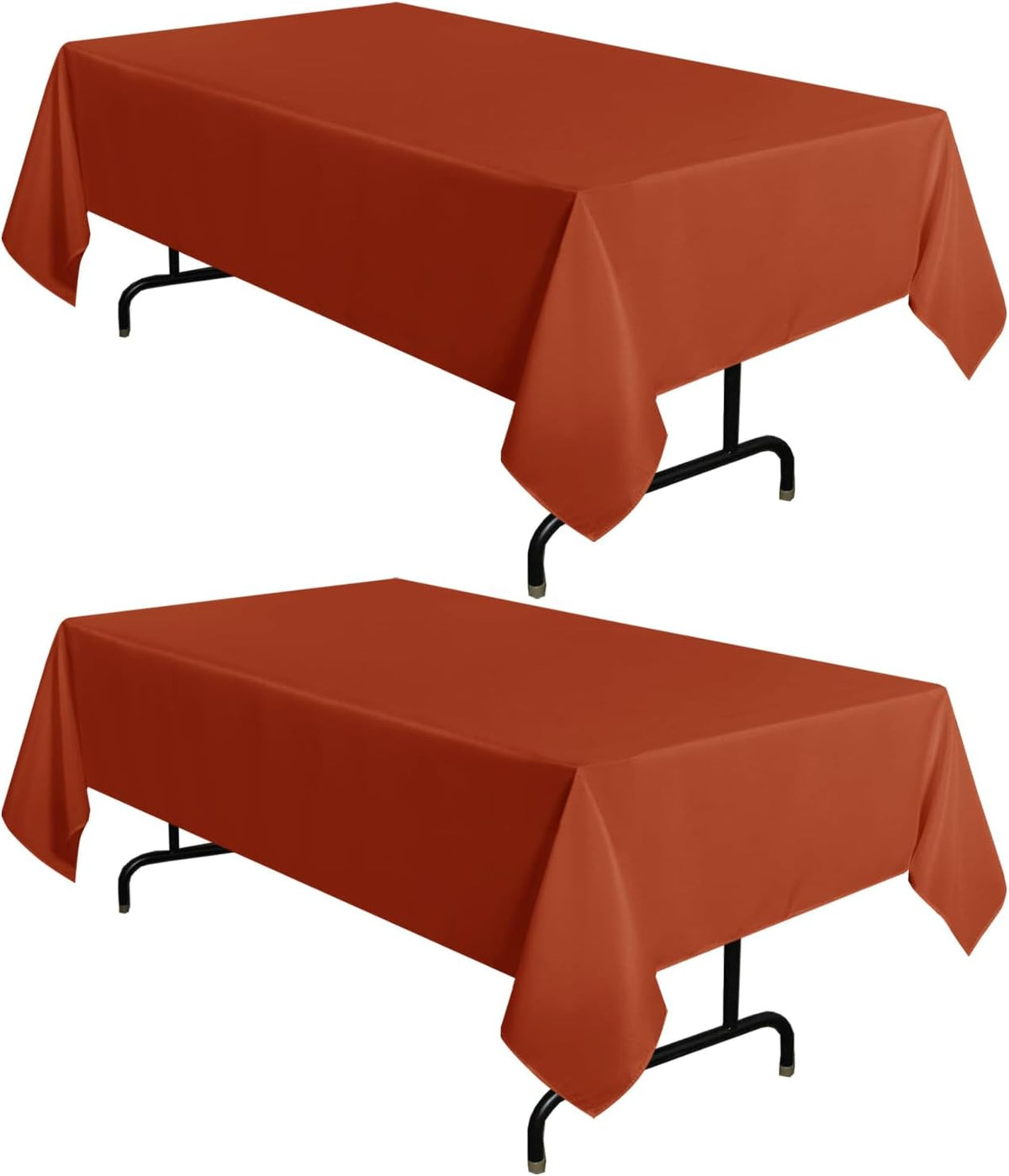 sancua 2 Pack Fall Tablecloth 60 x 102 Inch Rust, Rectangle Thanksgiving Burnt Orange Table Cloth