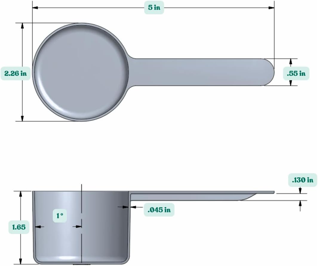 94 mL (94 CC | 3.18 Oz.) Long Handle Scoop for Measuring Coffee, Pet Food, Grains, Protein, Spices