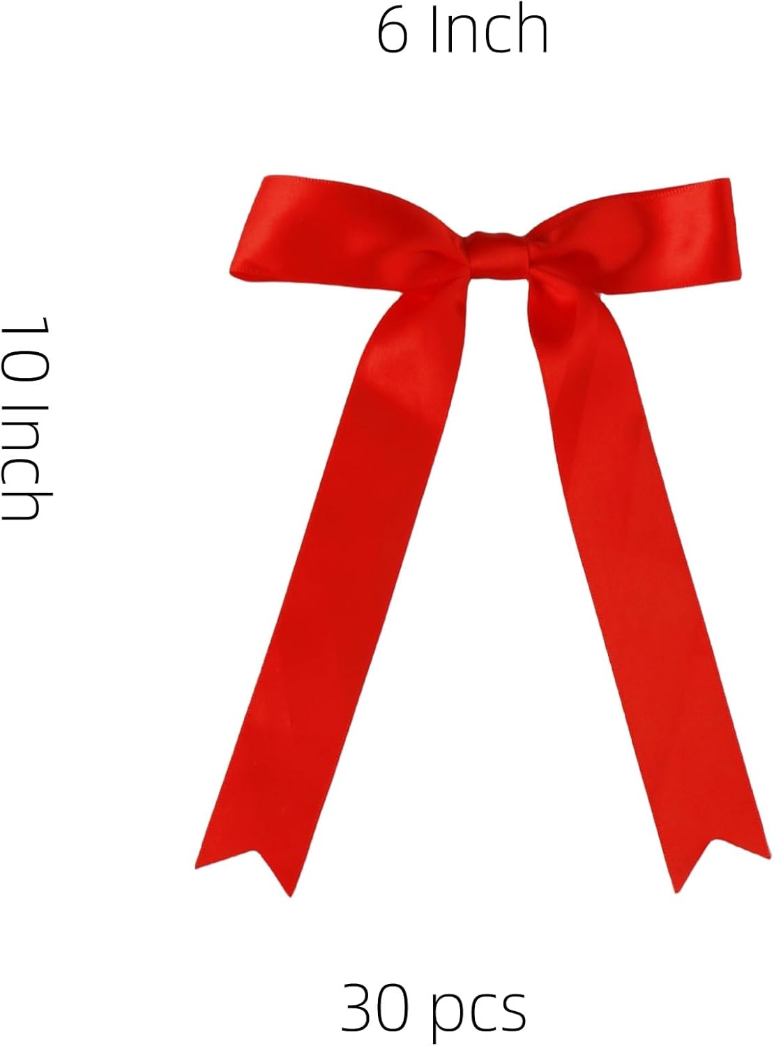 30 Pcs Red Satin Bows 6 X 10 Inch Premade Bows with Twist Tie for Wedding Florist Decor, Cake