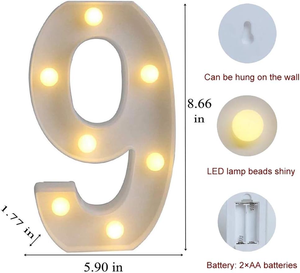 MUMUXI Marquee Light Up Letters | Large Light Up Numbers | Battery Powered and Bright with Every