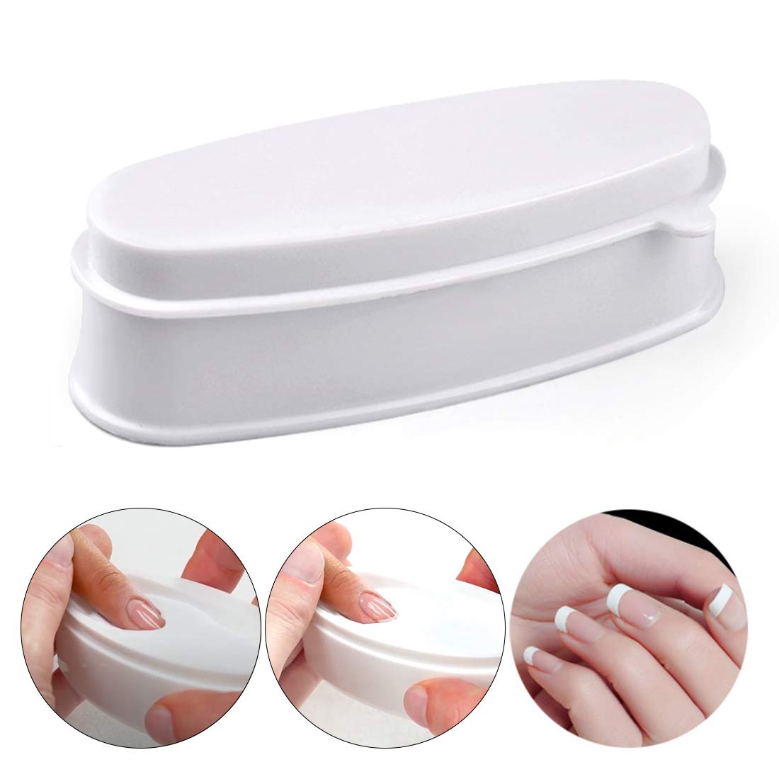 ABS Durable Easy French Dip Tray Dipping Powder Container Dual Use for Short Extended Nails Molding