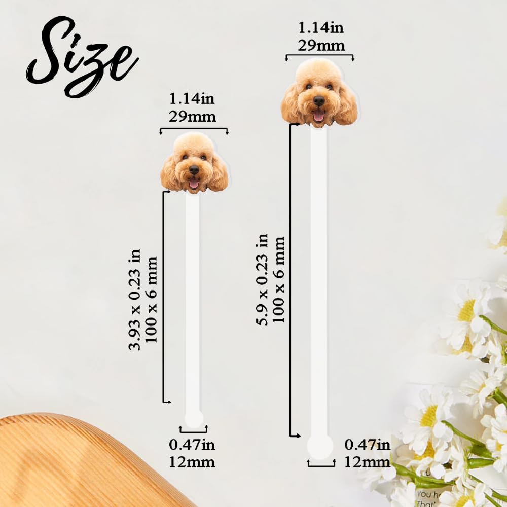 Personalized 50 Pcs Double-Sided Wedding Pet Stir Sticks, Custom Dog Cat Stir Stick, Acrylic