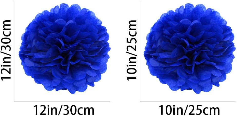 Navy Blue Paper Pom Poms - Party Tissue Paper Flowers Balls - Party Hanging Decoration Supplies