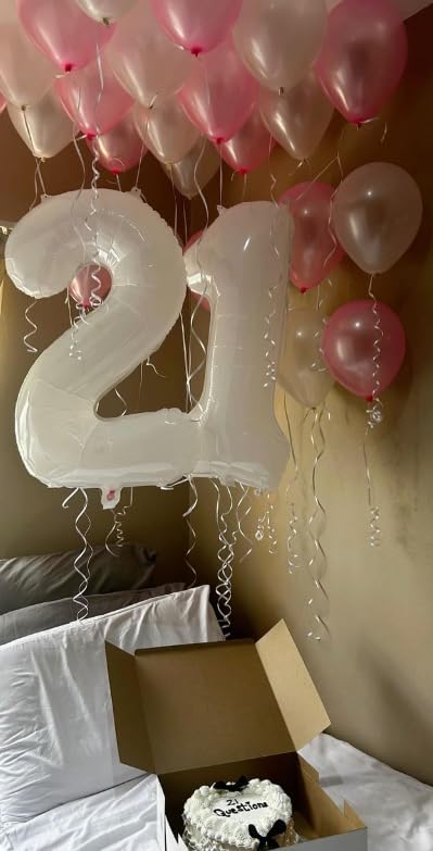 White Number 1 Balloon 40 inch, Number 1 Birthday Balloon for Boy Girl, White Foil One for 1st 10