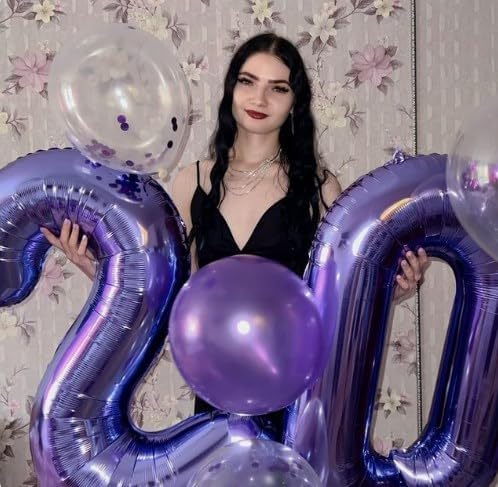 Purple 40 Inch 0 Number Balloons, 0 Decorations for 10 20 30 40 50 60 70 80 90 100Birthday, Foil