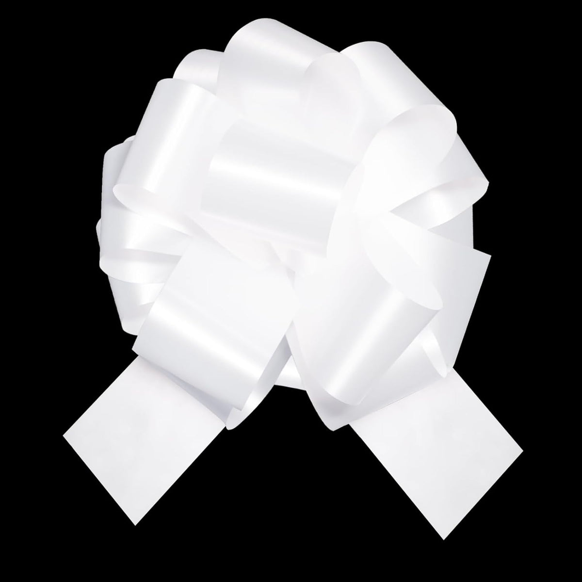 12 PCS 6 Inch White Pull Bows - Perfect for Gift Wrapping, Wedding Decor, Car Bows, Birthday