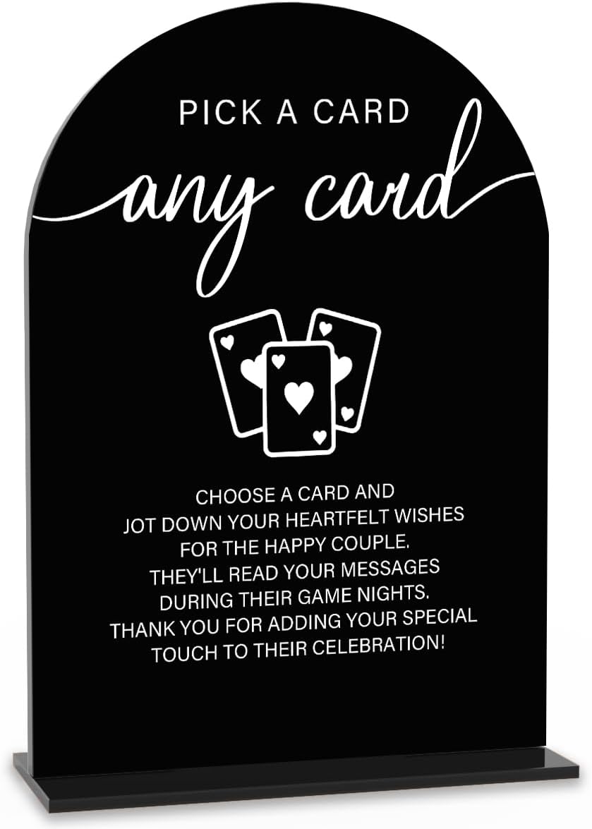 Acrylic Wedding Sign Pick A Card Sign for Wedding Wedding Signs for Ceremony Modern Calligraphy