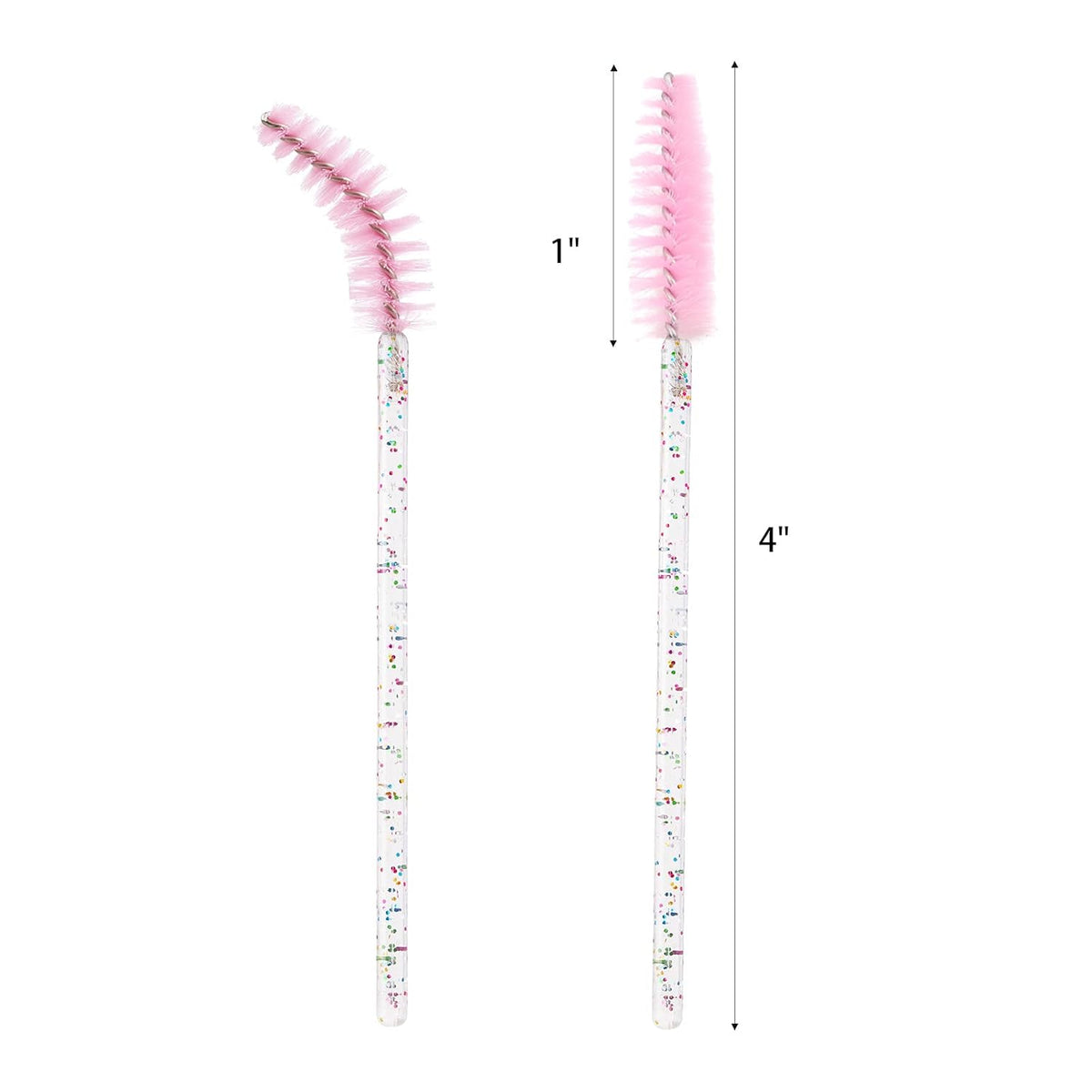 BTYMS 100 Pieces Crystal Eyelash Mascara Brushes Spoolie Brush Lash Wands Applicator Disposable