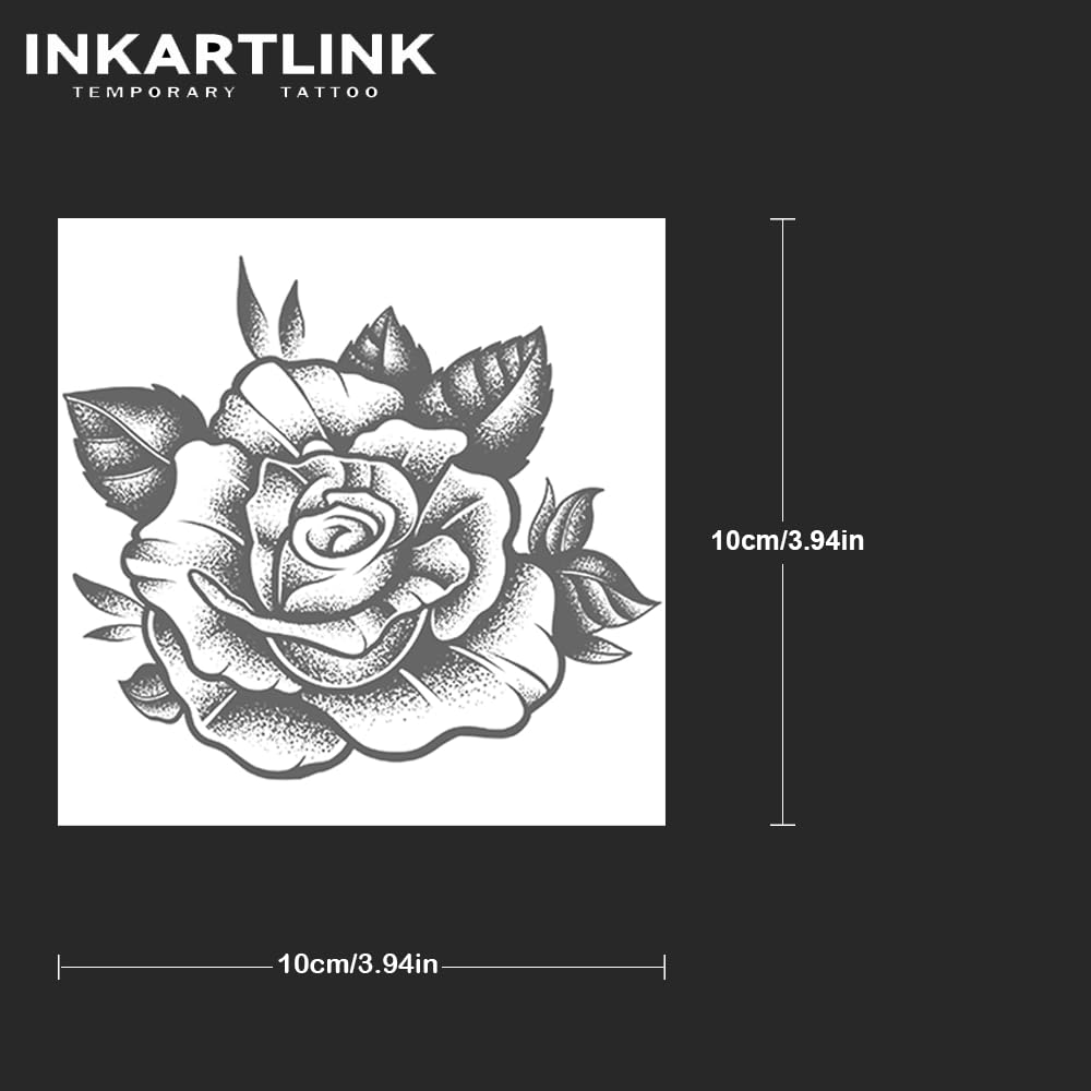 INKARTLINK Tattoo Tech, 2 Sheets Medium Semi Permanent Tattoo, Temporary Tattoos, Last 1-2 Weeks