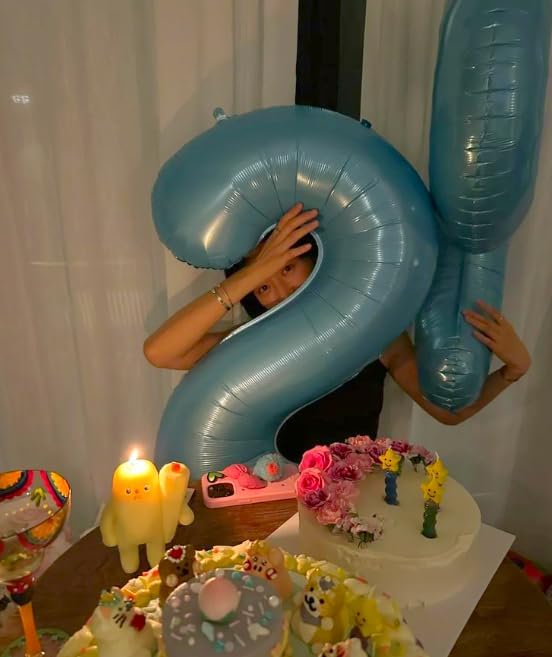 Pearl Blue 0 Number Balloon, Pearl Blue 40 Inch 0 Number Balloons, 0 Decorations for 10 20 30 40 50