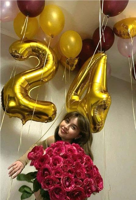 40 Inch Gold Large Number 14 41 Balloons, Giant Foil Number Four 14 41 Balloons, Gold Mylar Big