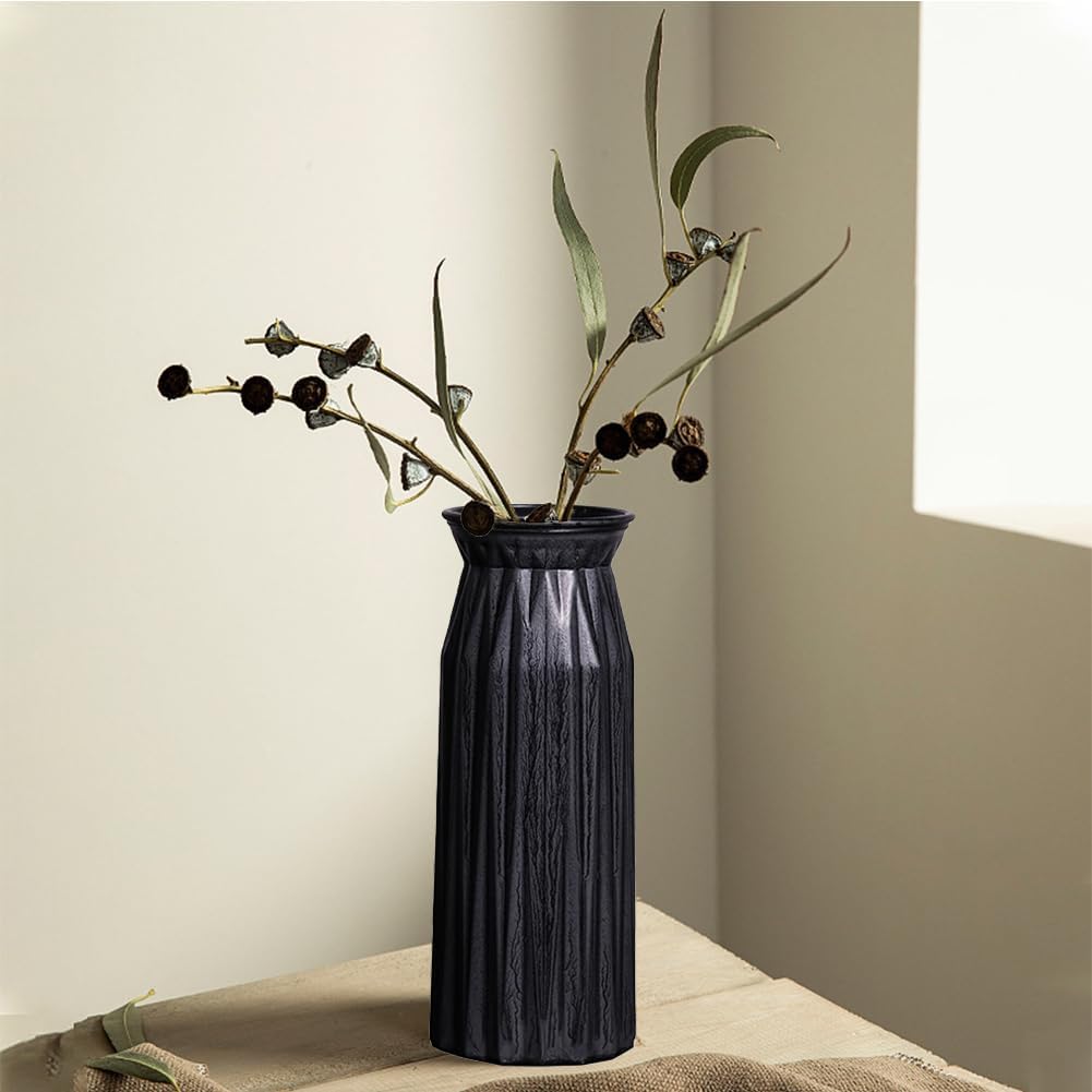 Black Antique Vase, 12 Inches Elegant Vintage Glass Vase Rustic European Unique Chic Style for