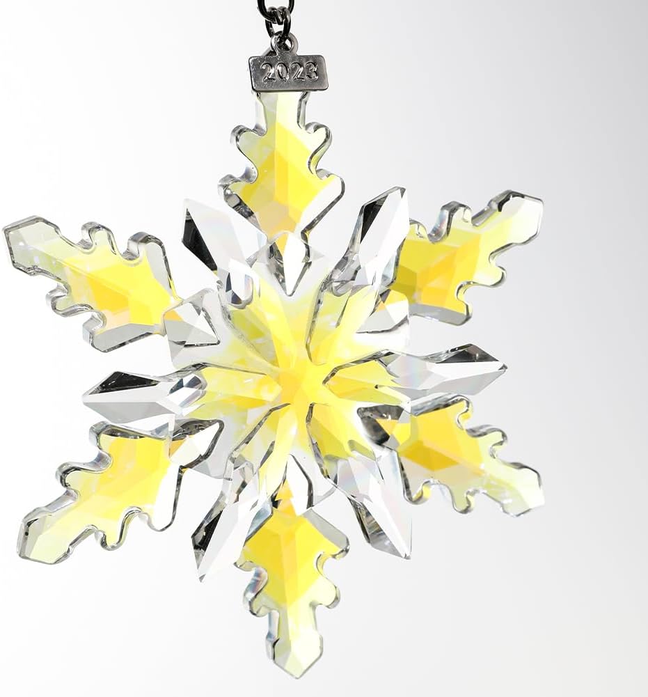 2024 Christmas Ornament Crystal Snowflake Ornaments Annual Edition Christmas Tree Ornament Home