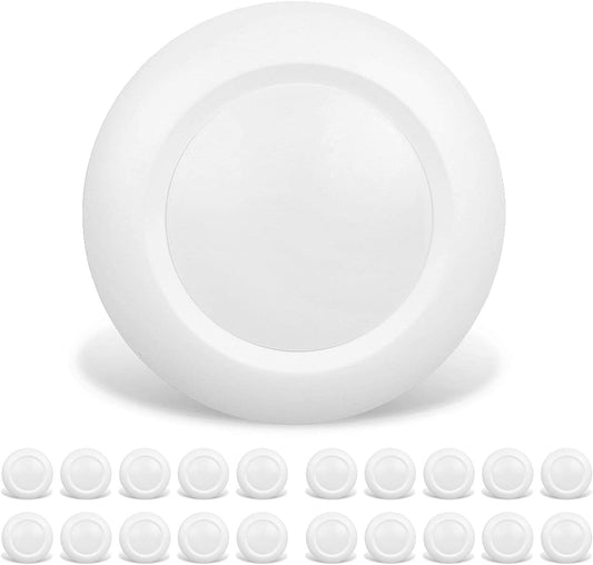 20 Packs 4 Inch LED Low Profile Recessed & Surface Mount Disk Light, Round, 10W, >600 Lumens, 3000K