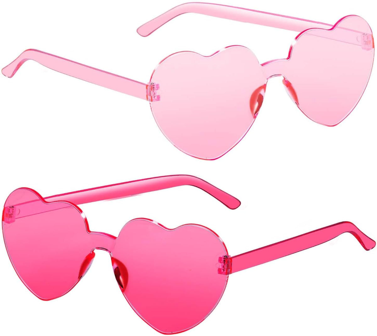 12 Pairs Heart Shaped Sunglasses for Women Kids Girls Colorful Glasses Fun Trendy Transparent Heart