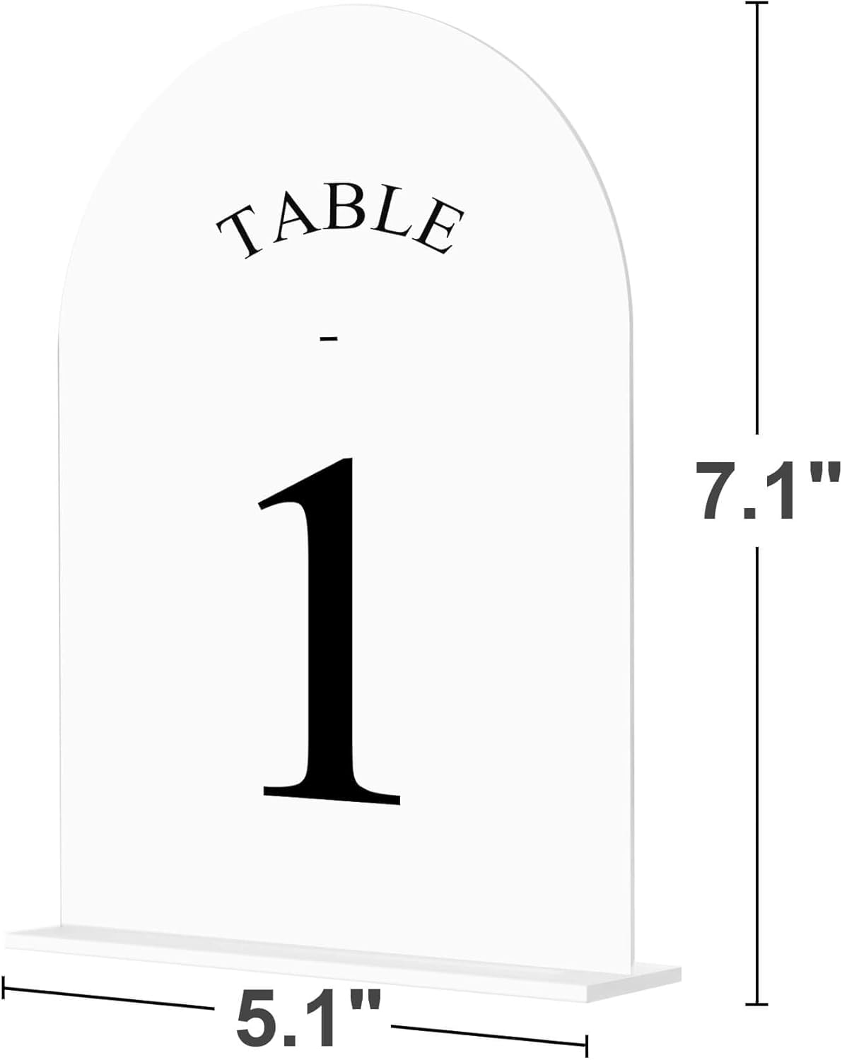 JOYIT Arch Wedding Table Numbers 1-20 with Stands – Double-Sided Printed 5" X 7" Acrylic Signs with