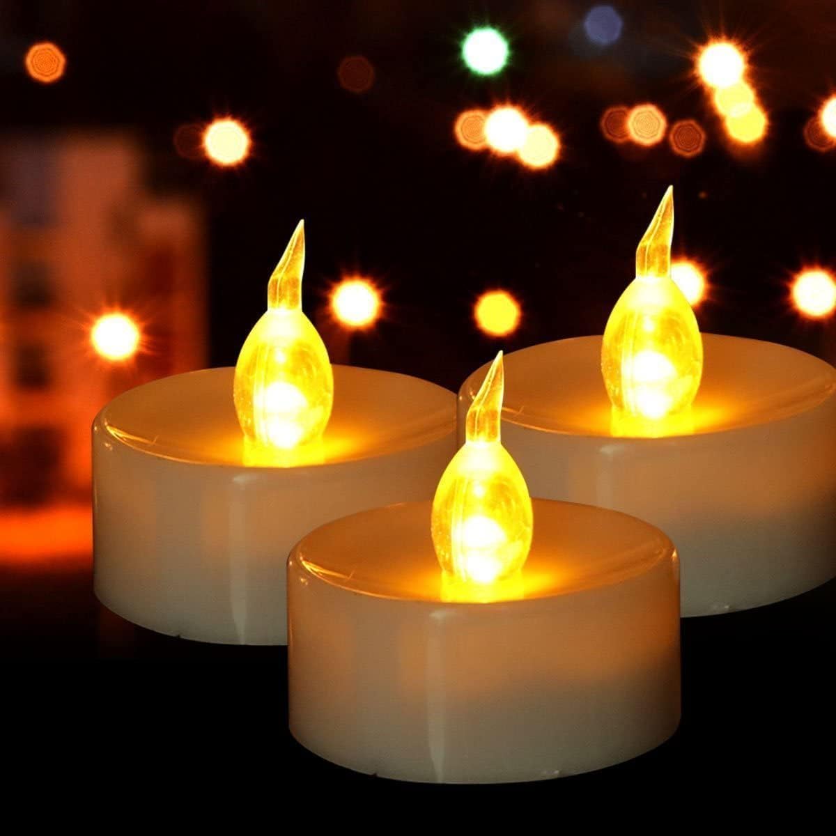LED Tea Lights Candles- 150PACK Warm Yellow Flameless Candles Realistic and Bright Flickering Long