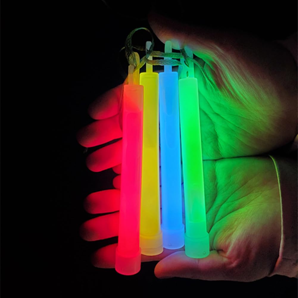 Glow Fever Emergency Safety Military Grade Glow Sticks; 10pcs, 6" Ultra Bright Glow Sticks with 12