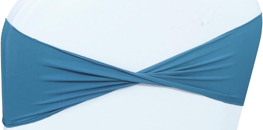 MDS Pack of 150 Spandex Chair Sashes Bows Elastic Stretch Dining Chair Bands Ties Without Slider