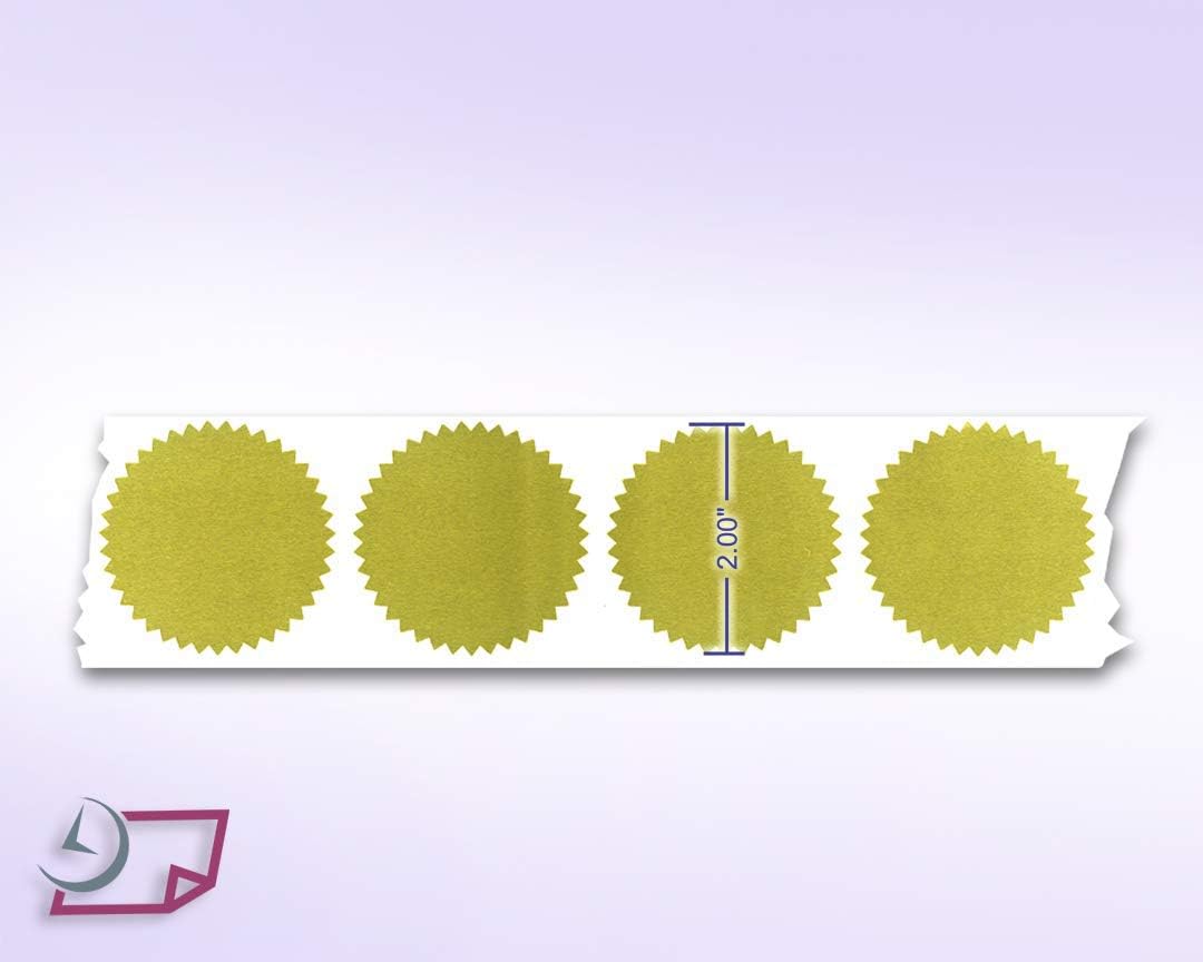 NextDayLabels Gold Seals for Certificates, Gold Metallic Embossing Stickers with Serrated Edge for
