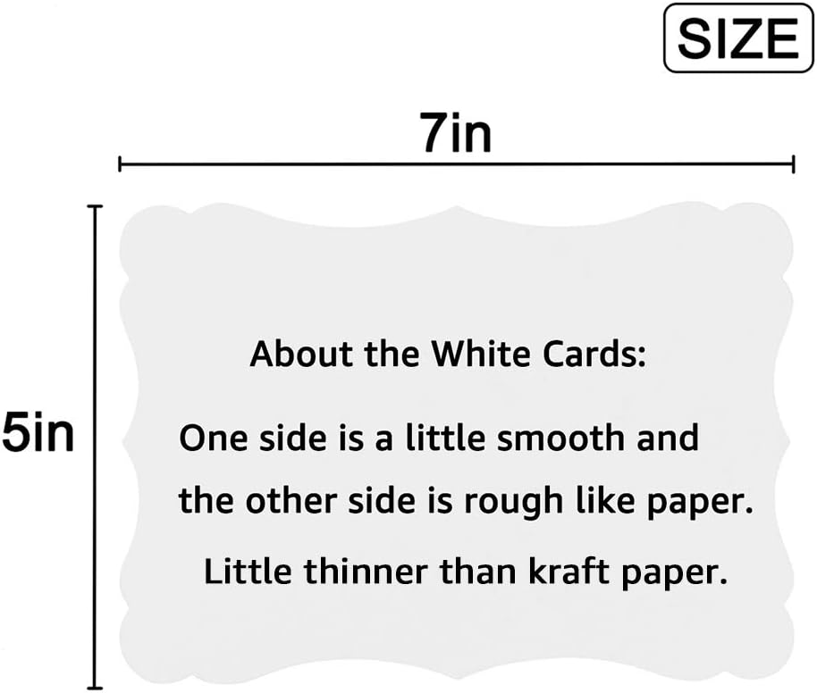 50 Pack Blank Kraft Cards Cardstock Thick Paper Brown Greeting Cards for DIY Gift Card Menus, Baby