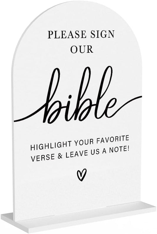 Acrylic Wedding Sign Wedding Signs for Ceremony Please Sign Our Bible Sign for Wedding Modern