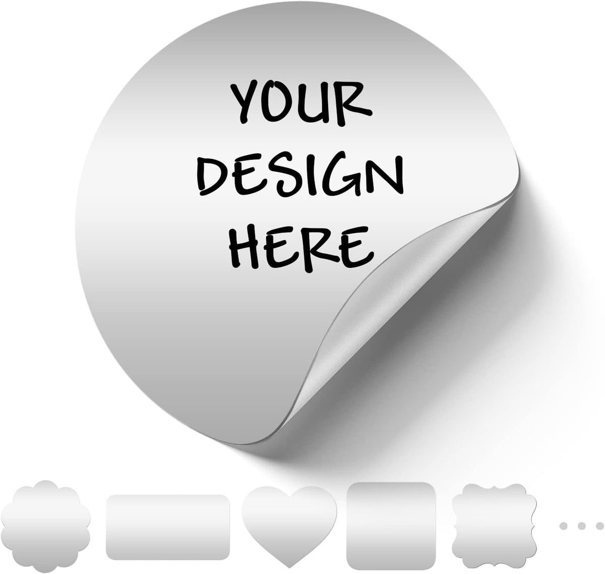 Custom Logo Stickers for Business, Personalised Logo Labels - Any Shape, Waterproof, Glossy (Silver