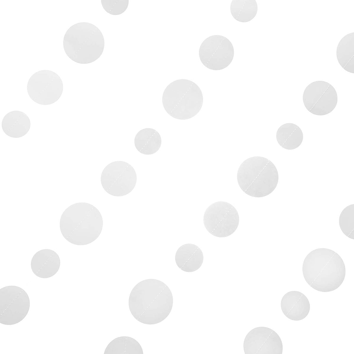White Paper Garland Circle Dot Party Banner Wall Streamers Backdrop Ceiling Hanging Decorations, 20