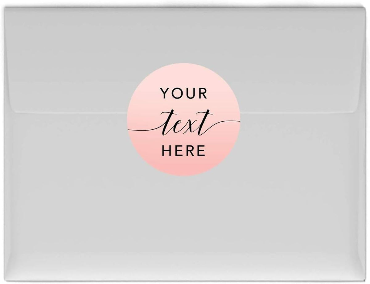 Andaz Press Personalized Blush Pink Rose Elegant Party Collection, Round Circle Label Stickers
