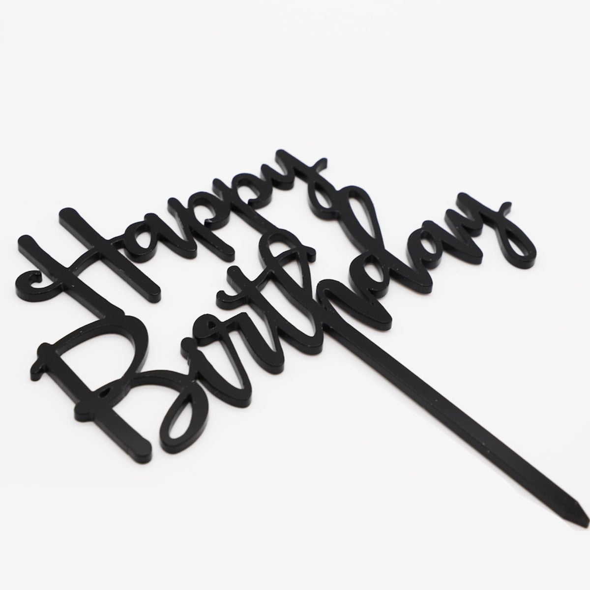 Happy Birthday Cake Topper, Black Acrylic Versatile Cake Topper for Birthday Party Decoration