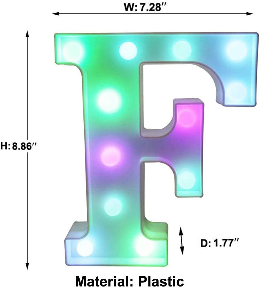 Pooqla Colorful LED Marquee Letter Lights with Remote – Light Up Marquee Signs – Party Bar Letters