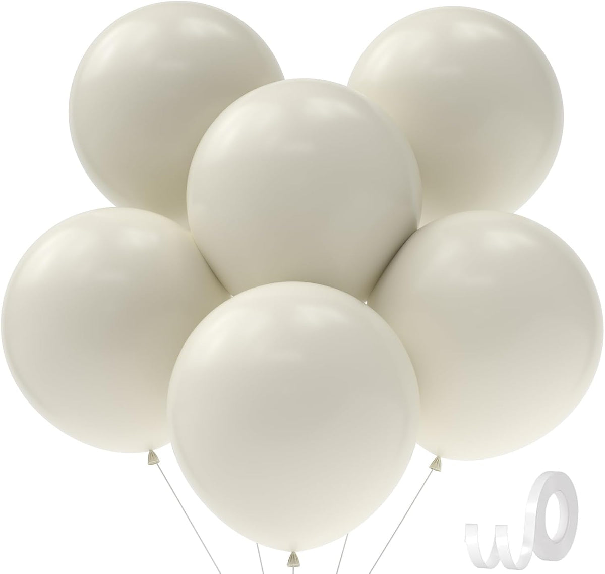30 pcs Sand White Balloons 18 Inch - Large Thick Latex Balloon for Birthday Bridal Shower Wedding