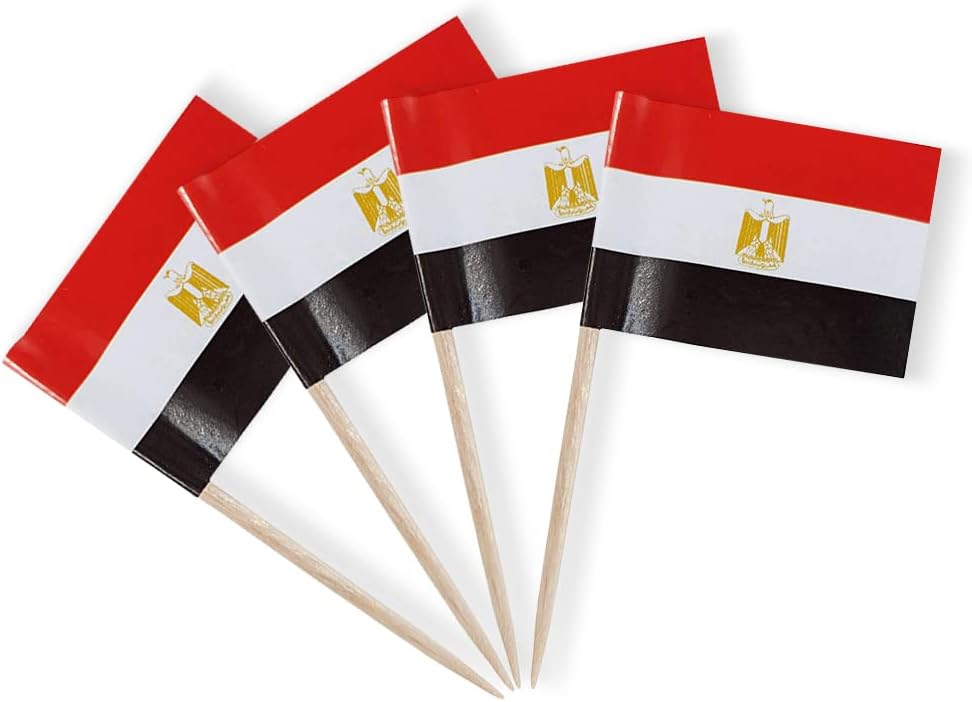 Egypt Flag Egyptian Flag, Small Mini Egypt Toothpick Flags for Food, Cupcakes, Cocktails