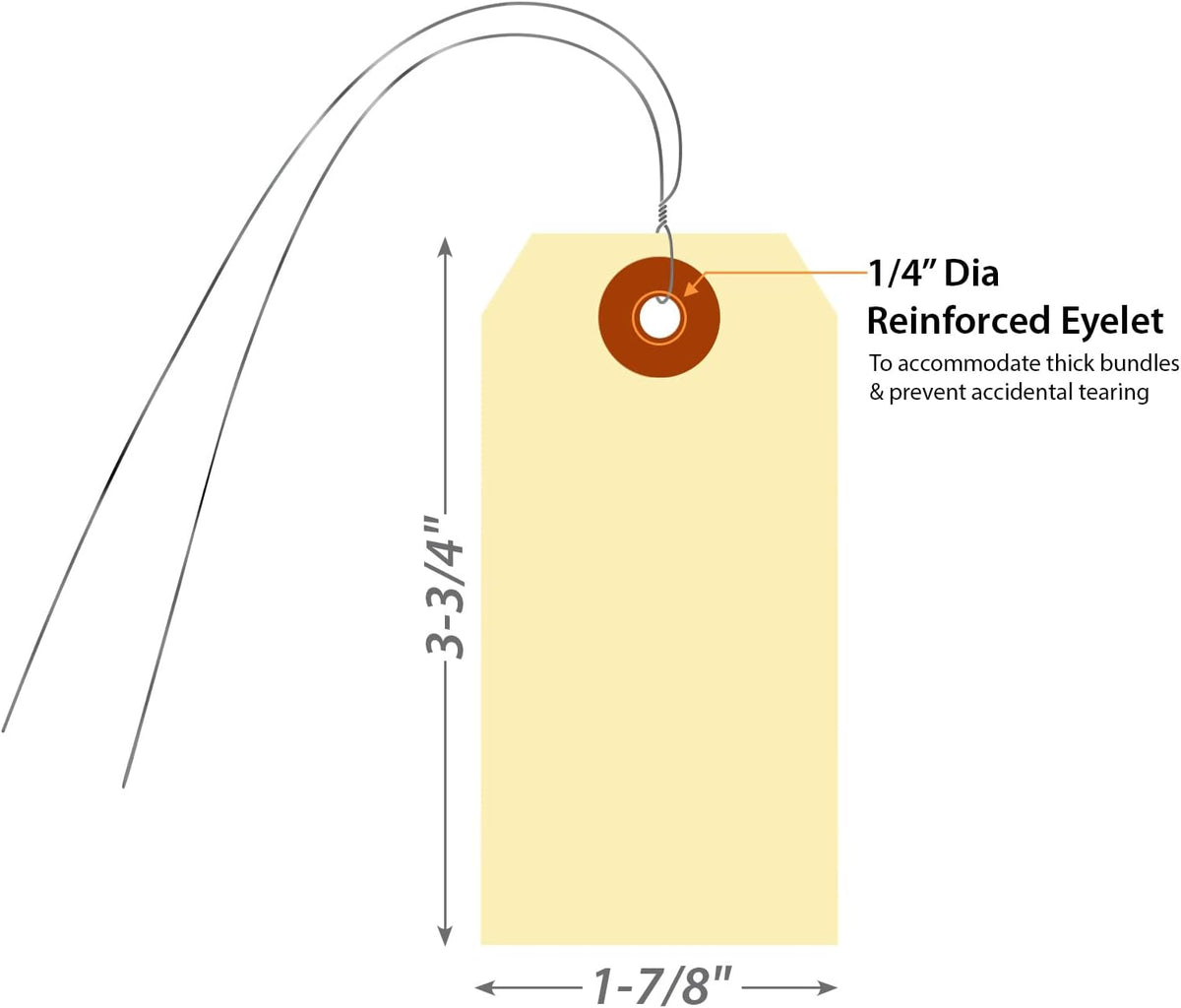 SmartSign Blank Manila Shipping Tags with Wire, Size #3 | PreWired, 13pt Cardstock Tags, 3 3/4" x 1