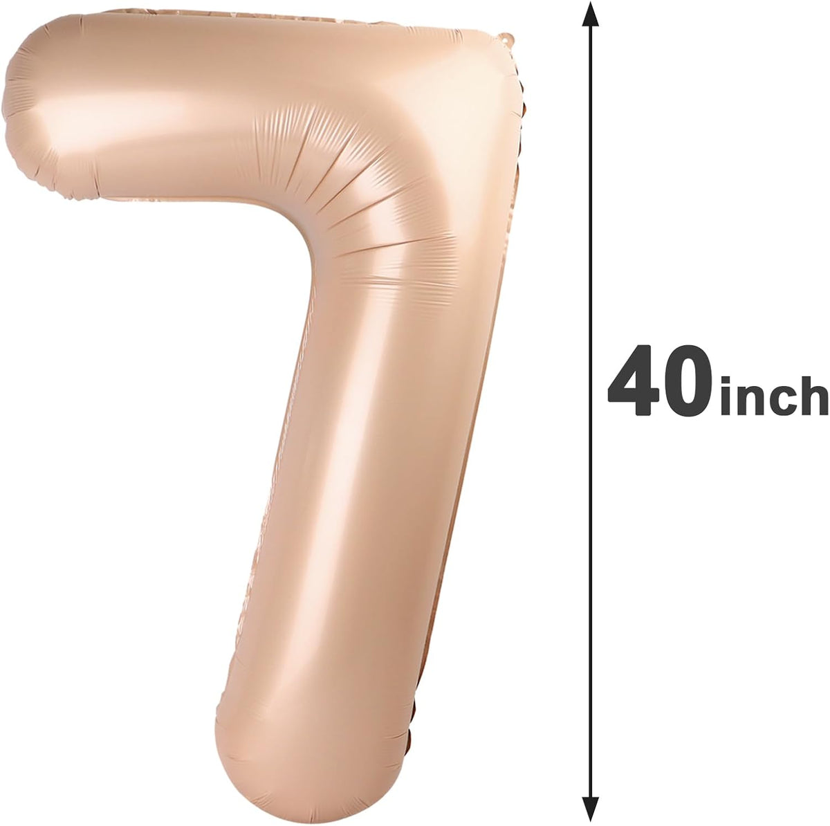 Light Brown Number 7 Birthday Balloon 40 Inch, Digital Balloons for 7 17 27 70 77 Party Celebration