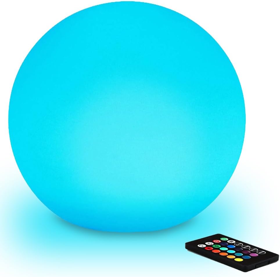 12-inch LED Glowing Ball Light w/Remote, LED Globe Orb Night Light Mood Lamp for Kid Adult