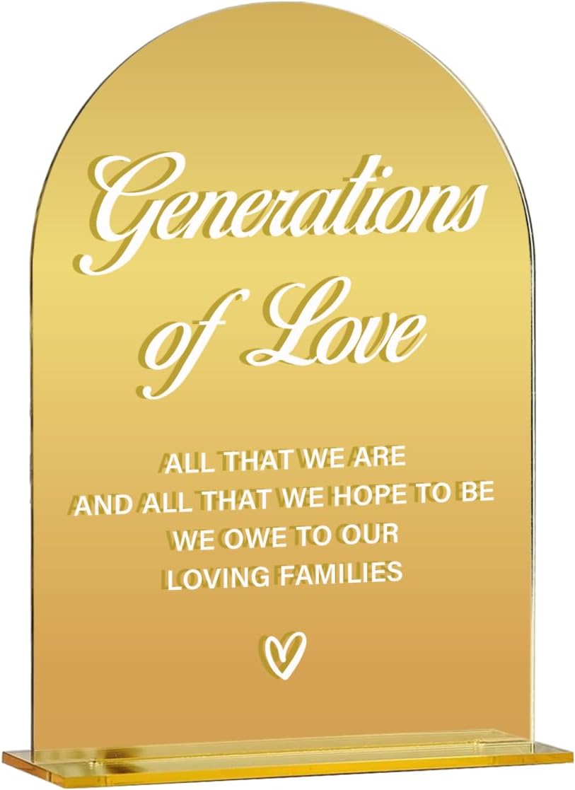 Acrylic Wedding Sign, Bridal Shower Decorations, Generations of Love Sign for Ceremony, Modern Font