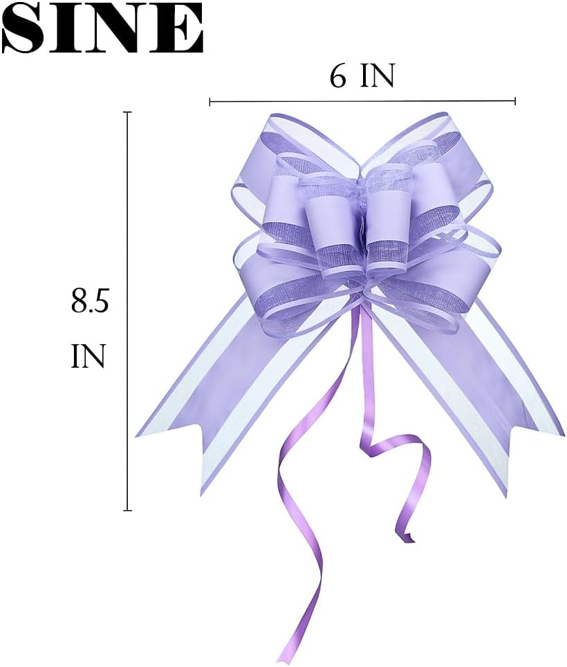 WEWILUCK Bows for Gift Wrapping, Light Purple Gift Bows for Presents, Gift Baskets, Big Fancy Bow